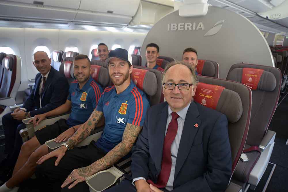 Iberia Airbus A350-900 "Selección Española de Fútbol", detalle asientos
