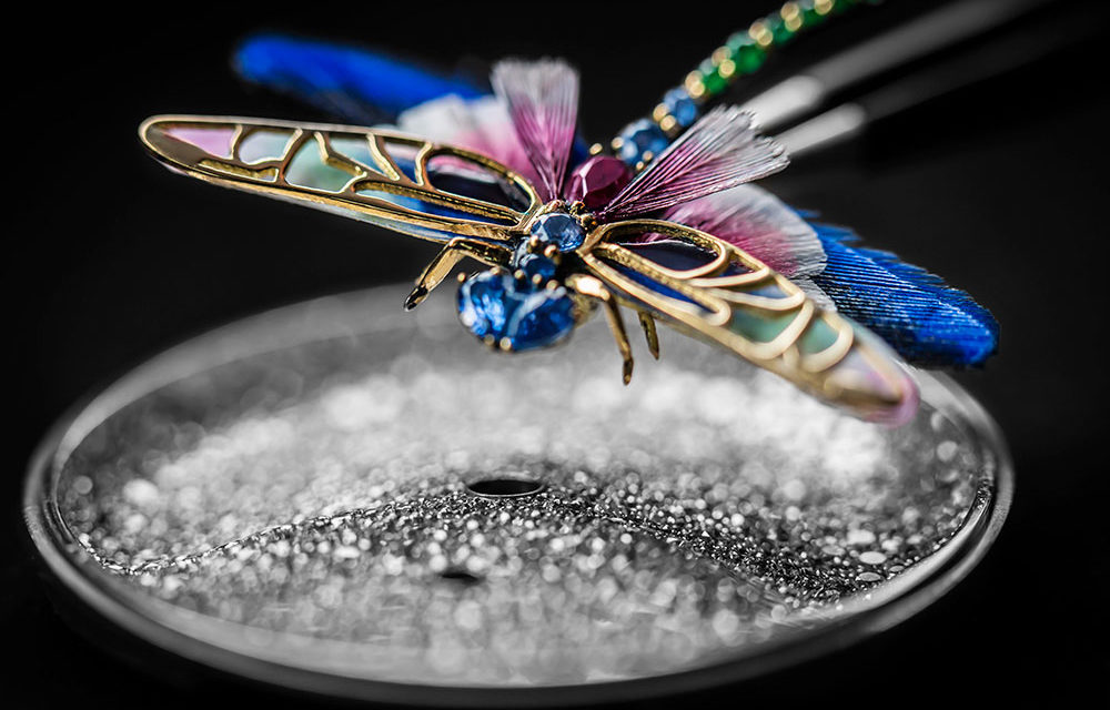 Dior Horlogerie, entre flores y plantas, una preciosa libélula 